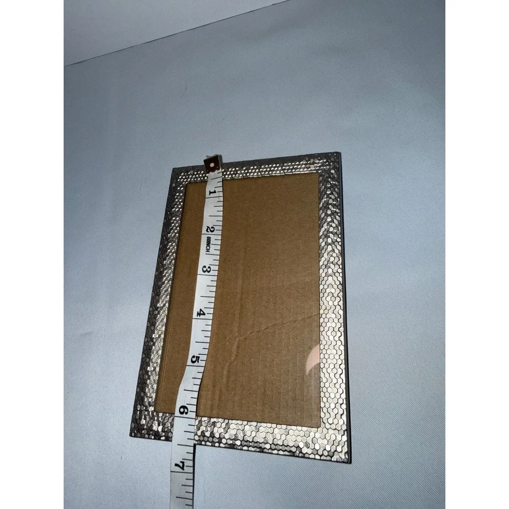 Silver Honeycomb Textured Picture Frame Modern Geometric 4x6 Tabletop Wall Decor